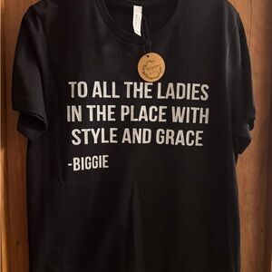 Canvas Black Graphic Tee - Biggie Quote